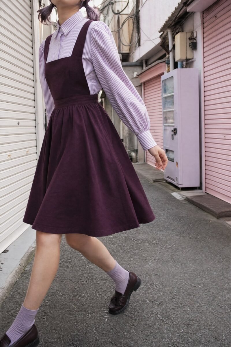 Pastel Wire Puff Shirt — Stripe-woven poplin in lilac and milk, with the fullest sleeve in the line.